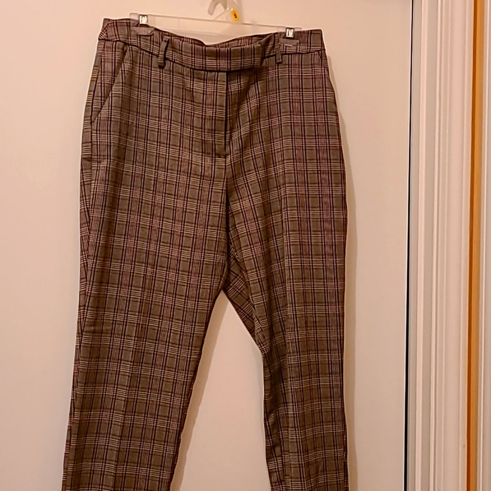 Brown Plaid Women's Pants